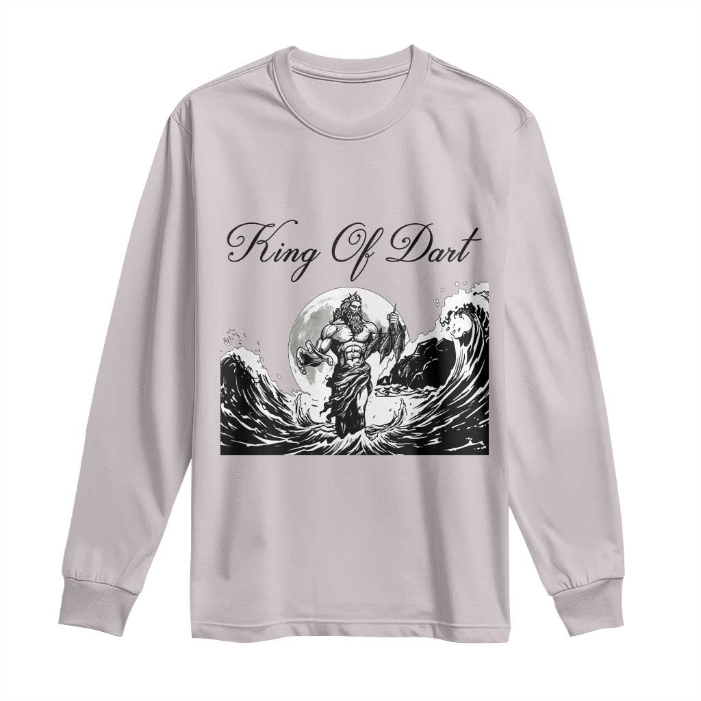 Greek Mythology Poseidon Dartist Long Sleeve Shirt King Of Dart Thrower TS12 Ice Gray Print Your Wear