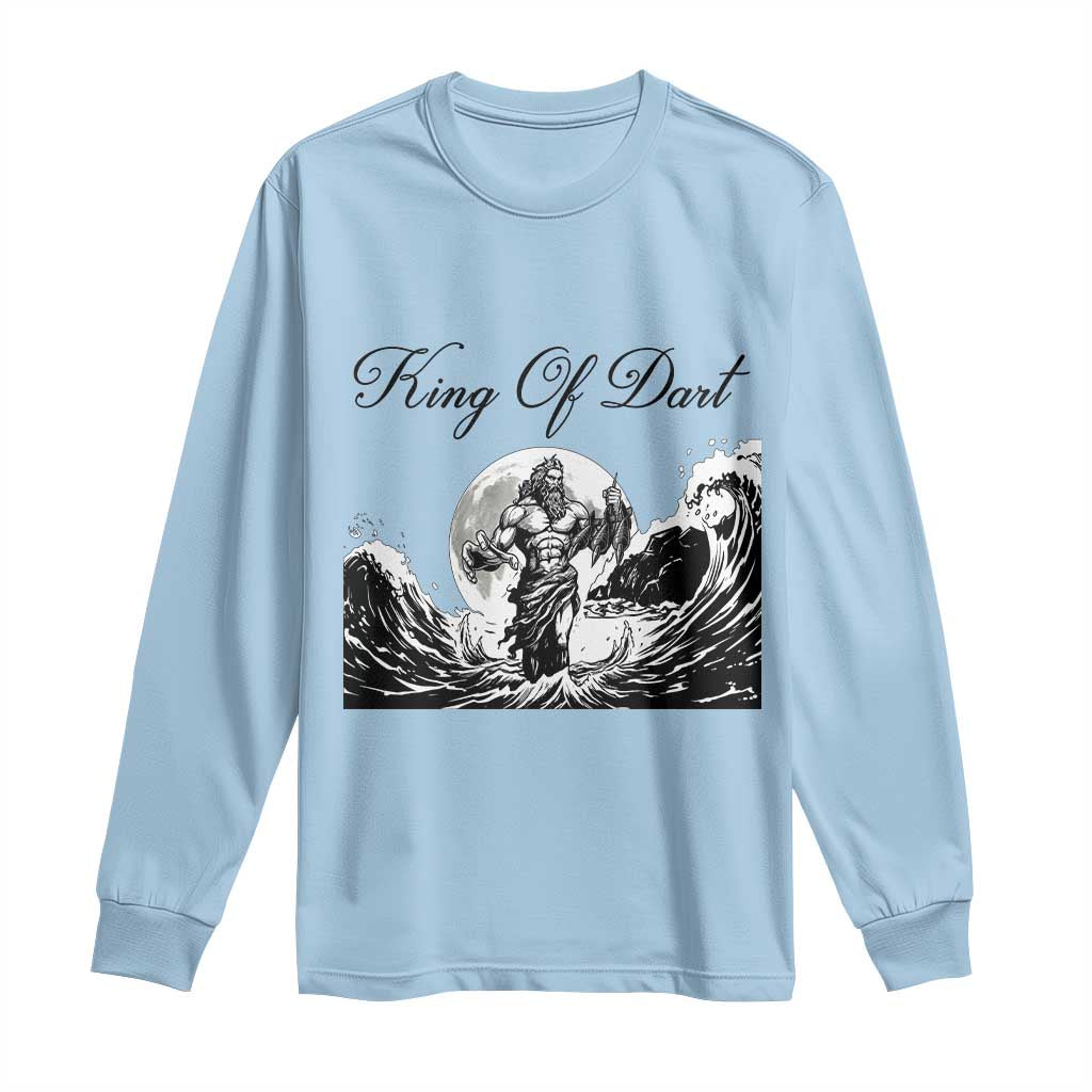 Greek Mythology Poseidon Dartist Long Sleeve Shirt King Of Dart Thrower TS12 Light Blue Print Your Wear