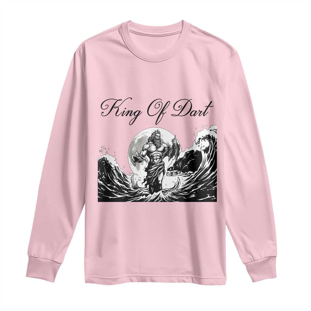 Greek Mythology Poseidon Dartist Long Sleeve Shirt King Of Dart Thrower TS12 Light Pink Print Your Wear