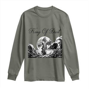 Greek Mythology Poseidon Dartist Long Sleeve Shirt King Of Dart Thrower TS12 Military Green Print Your Wear