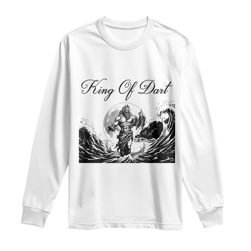 Greek Mythology Poseidon Dartist Long Sleeve Shirt King Of Dart Thrower TS12 White Print Your Wear