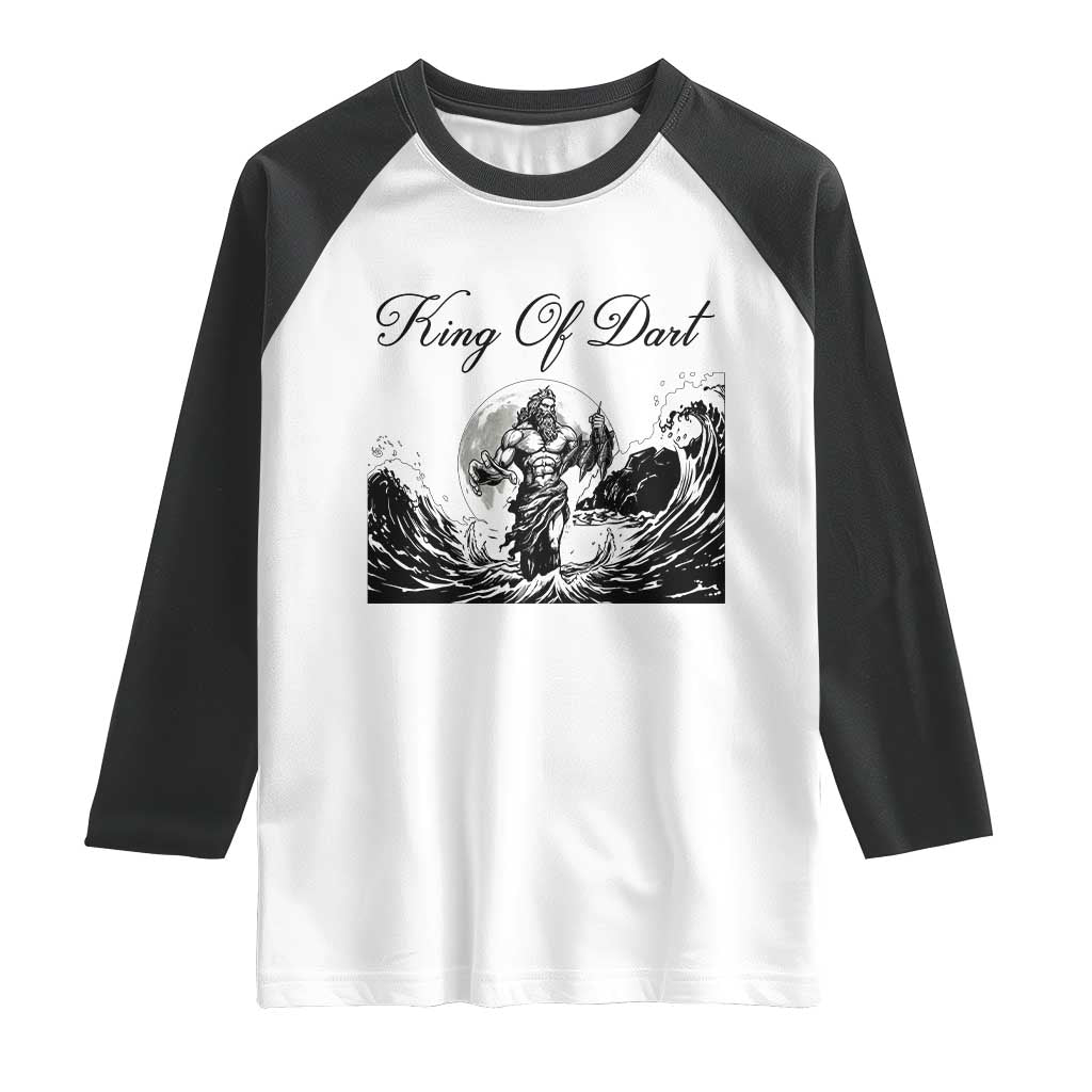 Greek Mythology Poseidon Dartist Raglan Shirt King Of Dart Thrower TS12 White Black Print Your Wear