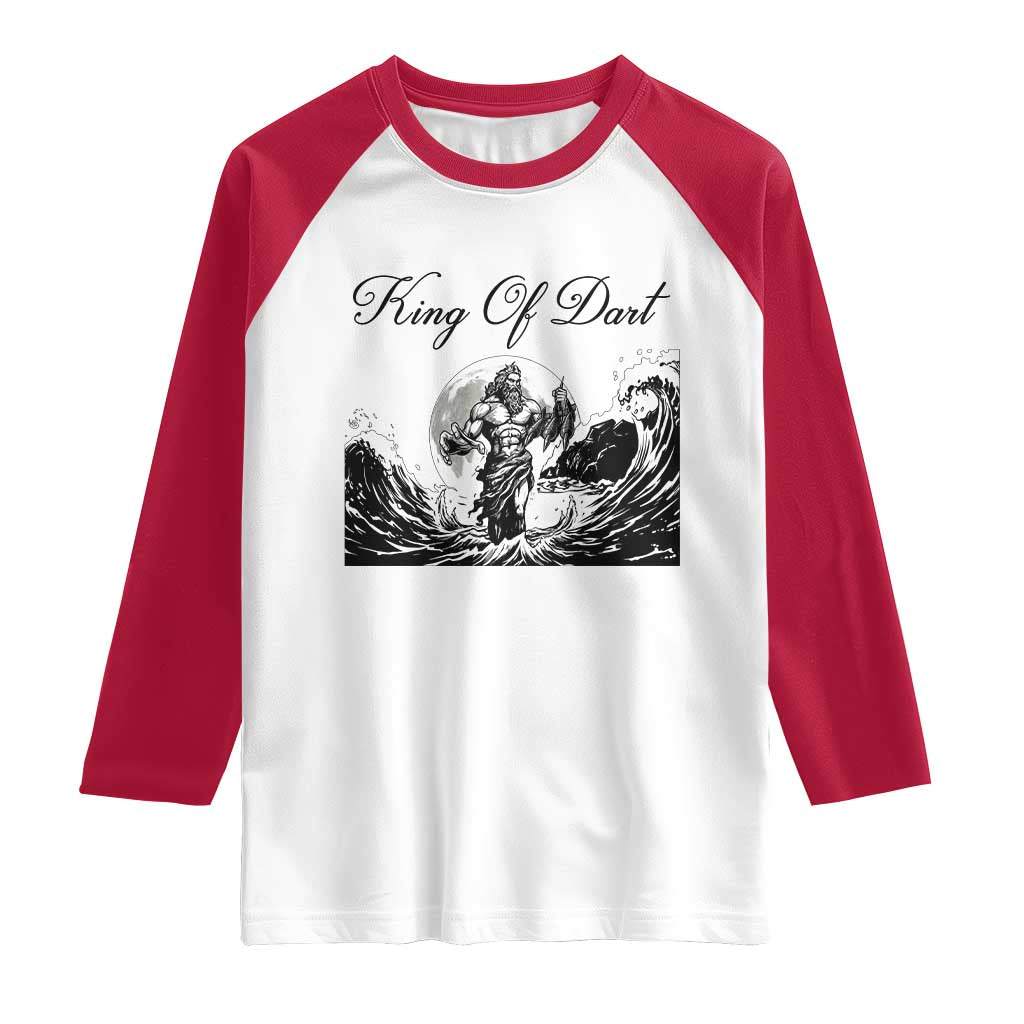Greek Mythology Poseidon Dartist Raglan Shirt King Of Dart Thrower TS12 White Red Print Your Wear