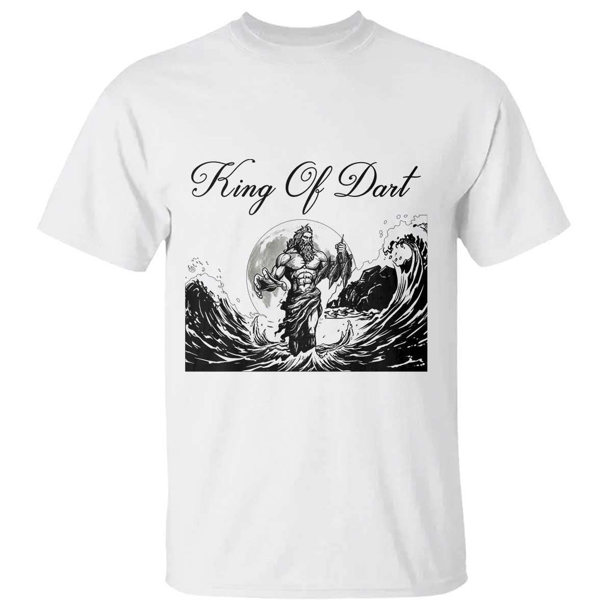 Greek Mythology Poseidon Dartist T Shirt King Of Dart Thrower TS12 White Print Your Wear