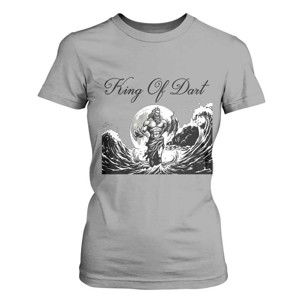 Greek Mythology Poseidon Dartist T Shirt For Women King Of Dart Thrower TS12 Sport Gray Print Your Wear
