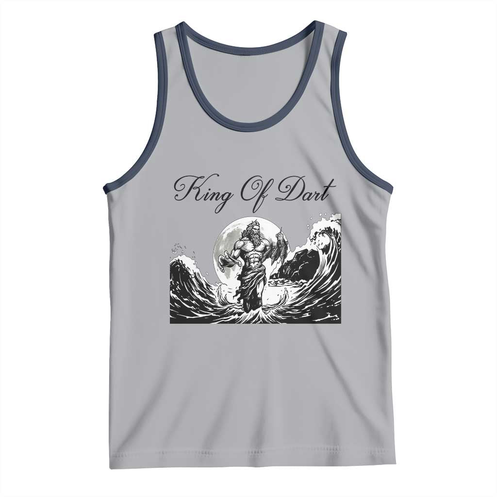 Greek Mythology Poseidon Dartist Tank Top King Of Dart Thrower TS12 Athletic Heather Navy Print Your Wear