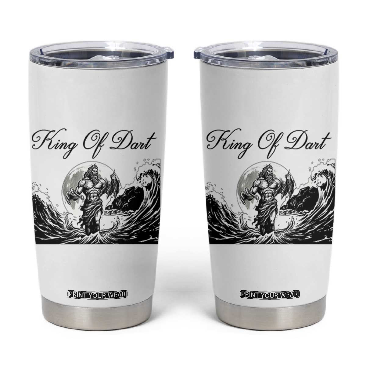 Greek Mythology Poseidon Dartist Tumbler Cup King Of Dart Thrower TS12 White Print Your Wear