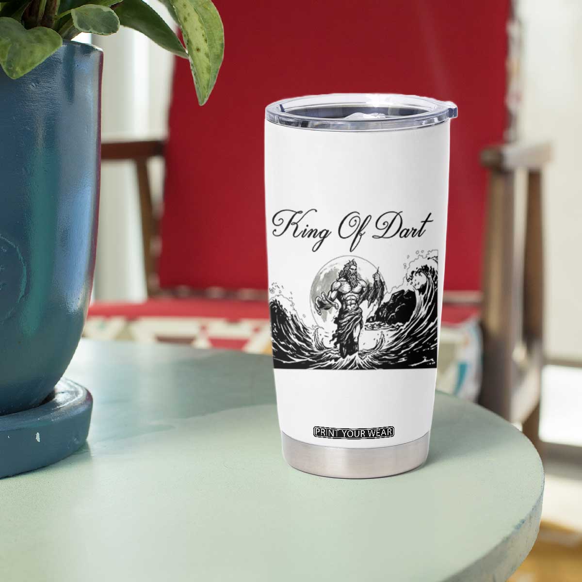 Greek Mythology Poseidon Dartist Tumbler Cup King Of Dart Thrower TS12 Print Your Wear