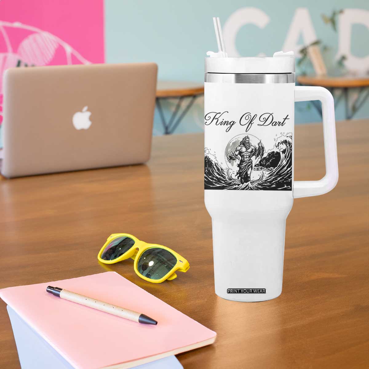 Greek Mythology Poseidon Dartist Tumbler With Handle King Of Dart Thrower TS12 Print Your Wear