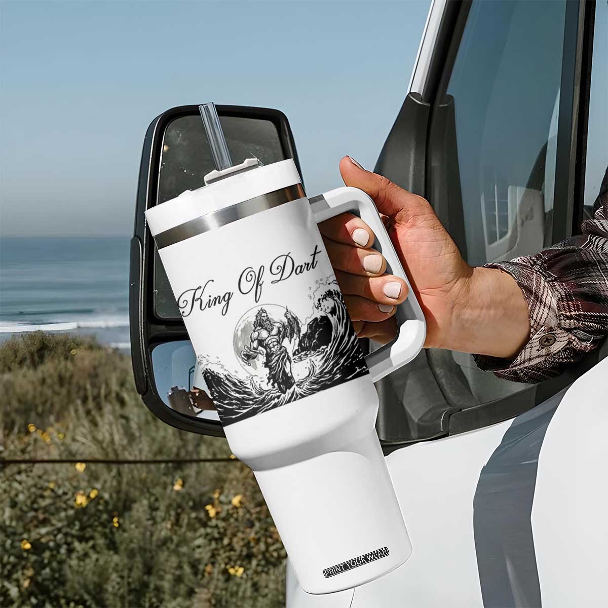 Greek Mythology Poseidon Dartist Tumbler With Handle King Of Dart Thrower TS12 Print Your Wear