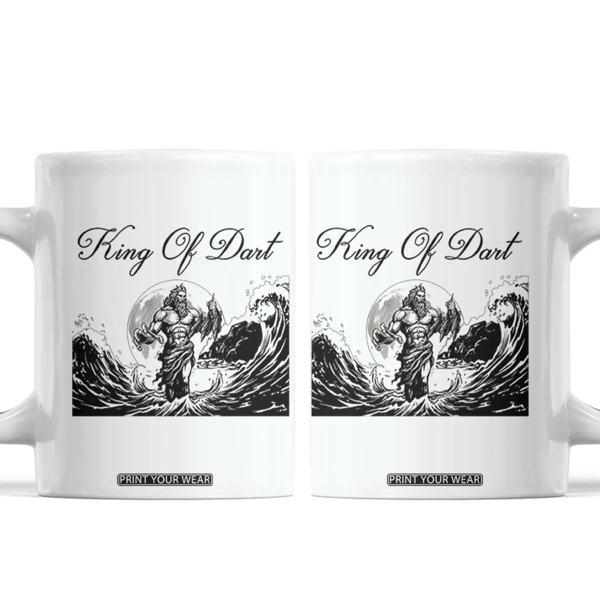 Greek Mythology Poseidon Dartist Coffee Mug King Of Dart Thrower TS12 White Print Your Wear