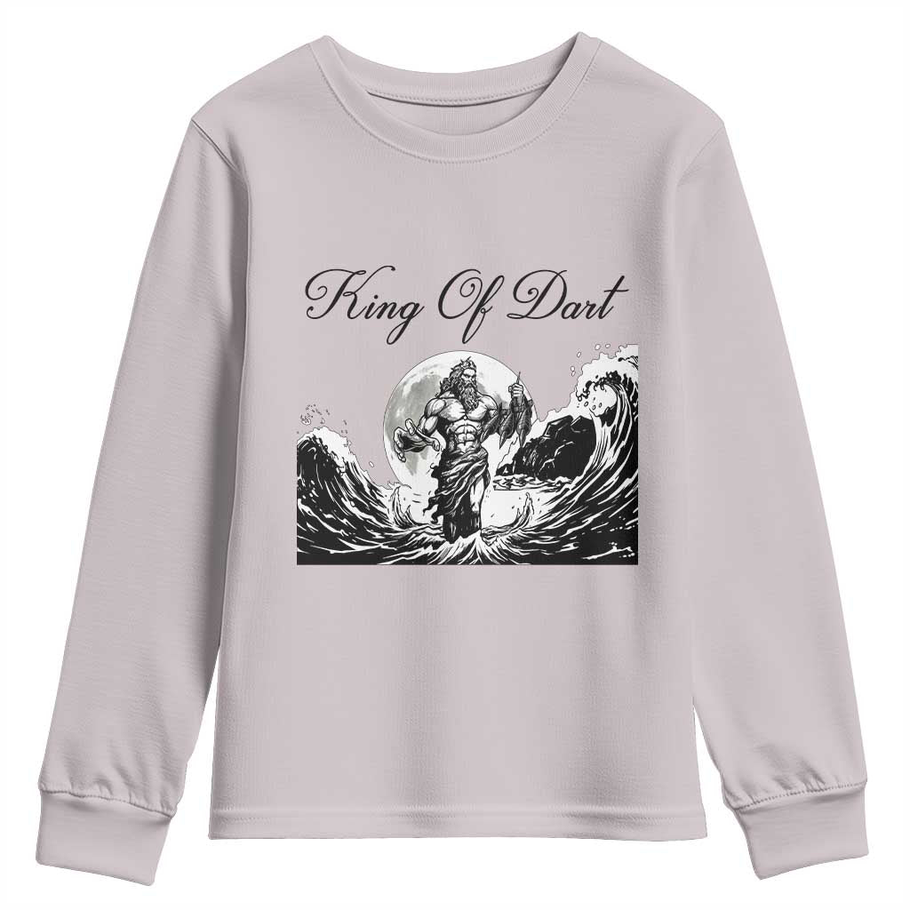 Greek Mythology Poseidon Dartist Youth Sweatshirt King Of Dart Thrower TS12 Ice Gray Print Your Wear
