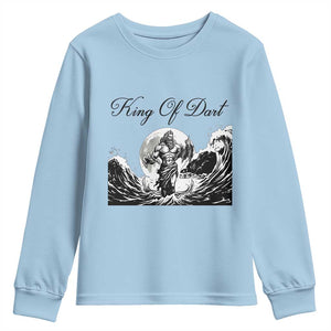 Greek Mythology Poseidon Dartist Youth Sweatshirt King Of Dart Thrower TS12 Light Blue Print Your Wear