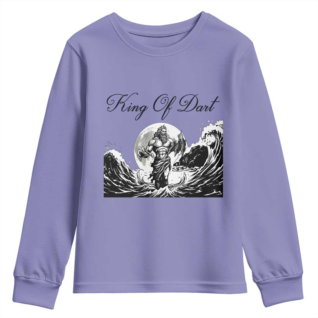 Greek Mythology Poseidon Dartist Youth Sweatshirt King Of Dart Thrower TS12 Violet Print Your Wear