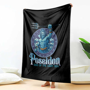 Ancient Greek Mythology Poseidon Dartist Throw Blanket God Of The Dart Sea Trident TS12 Print Your Wear