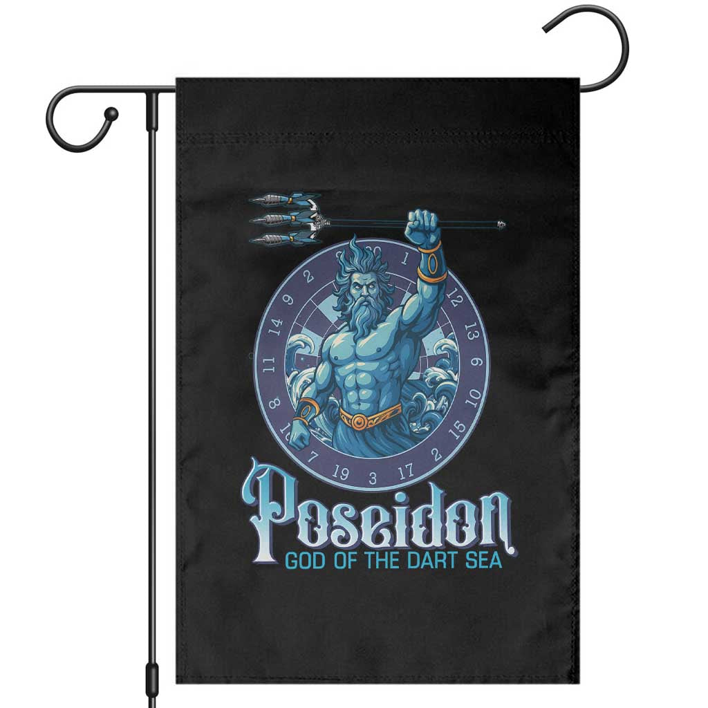 Ancient Greek Mythology Poseidon Dartist Garden Flag God Of The Dart Sea Trident TS12 White Print Your Wear