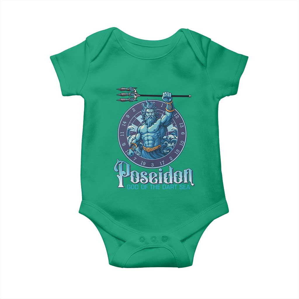 Ancient Greek Mythology Poseidon Dartist Baby Onesie God Of The Dart Sea Trident TS12 Irish Green Print Your Wear