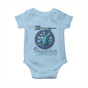 Ancient Greek Mythology Poseidon Dartist Baby Onesie God Of The Dart Sea Trident TS12 Light Blue Print Your Wear