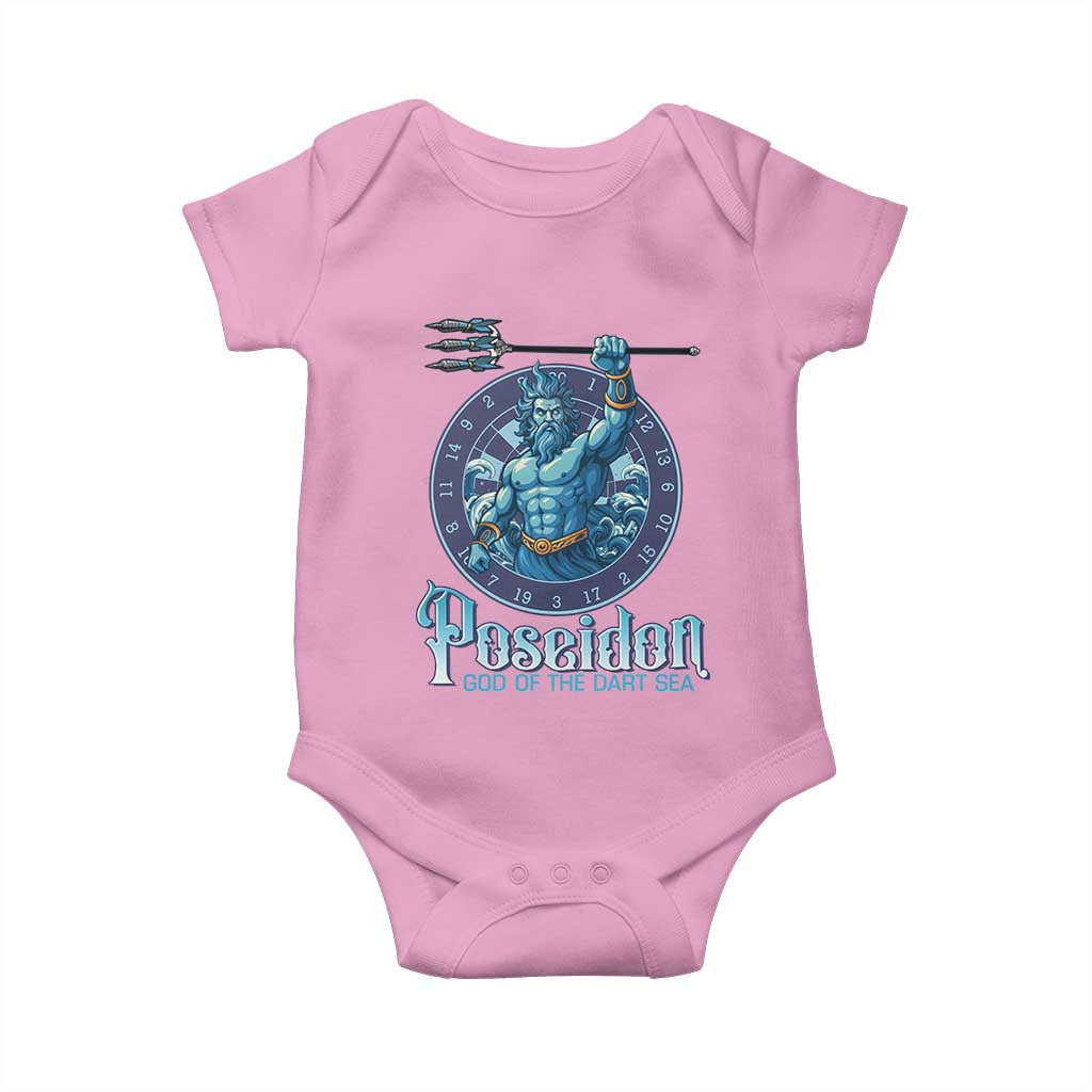Ancient Greek Mythology Poseidon Dartist Baby Onesie God Of The Dart Sea Trident TS12 Light Pink Print Your Wear