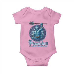 Ancient Greek Mythology Poseidon Dartist Baby Onesie God Of The Dart Sea Trident TS12 Light Pink Print Your Wear