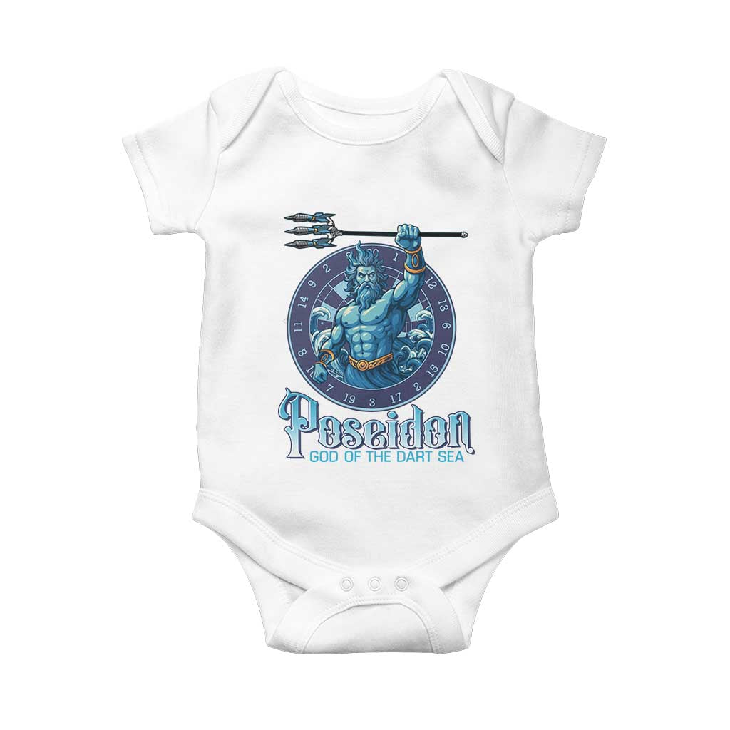 Ancient Greek Mythology Poseidon Dartist Baby Onesie God Of The Dart Sea Trident TS12 White Print Your Wear