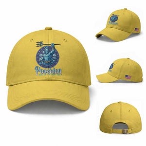 Ancient Greek Mythology Poseidon Dartist Baseball Cap God Of The Dart Sea Trident TS12 Baseball Cap Universal Fit Yellow Print Your Wear