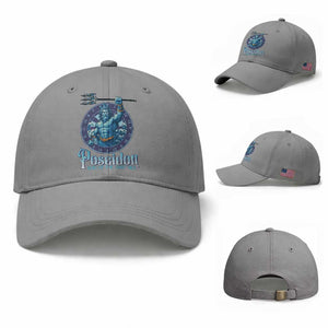 Ancient Greek Mythology Poseidon Dartist Baseball Cap God Of The Dart Sea Trident TS12 Baseball Cap Universal Fit Sport Gray Print Your Wear
