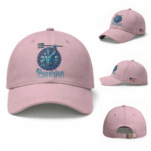 Ancient Greek Mythology Poseidon Dartist Baseball Cap God Of The Dart Sea Trident TS12 Baseball Cap Universal Fit Light Pink Print Your Wear