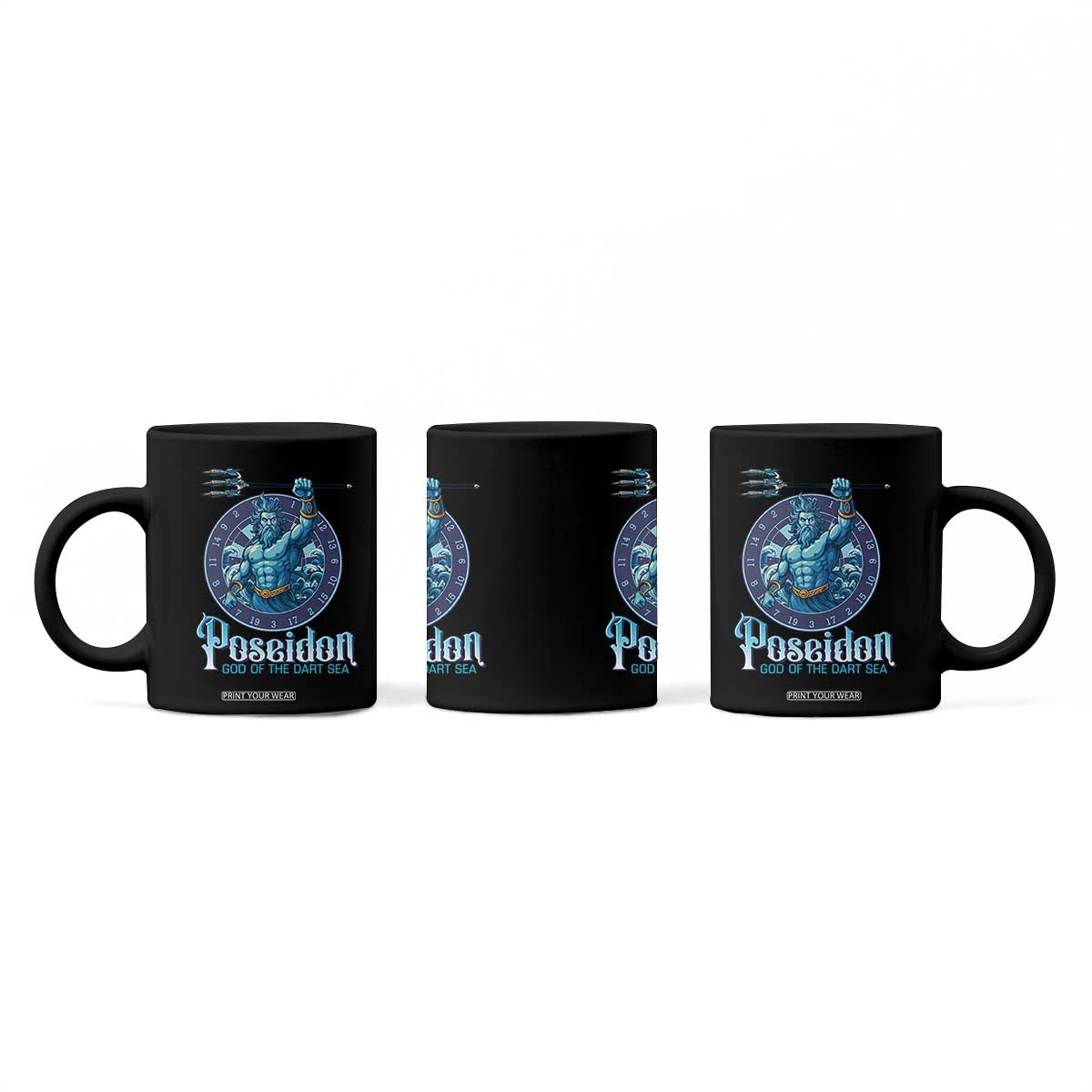Ancient Greek Mythology Poseidon Dartist Coffee Mug God Of The Dart Sea Trident TS12 Print Your Wear