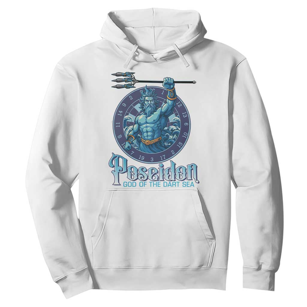 Ancient Greek Mythology Poseidon Dartist Hoodie God Of The Dart Sea Trident TS12 White Print Your Wear