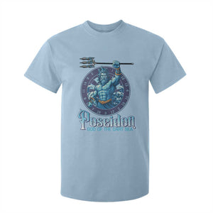 Ancient Greek Mythology Poseidon Dartist T Shirt For Kid God Of The Dart Sea Trident TS12 Light Blue Print Your Wear