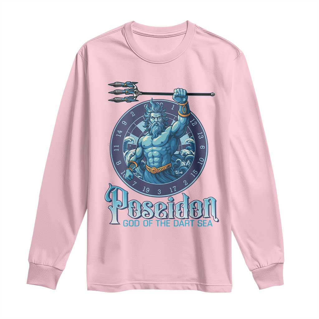 Ancient Greek Mythology Poseidon Dartist Long Sleeve Shirt God Of The Dart Sea Trident TS12 Light Pink Print Your Wear