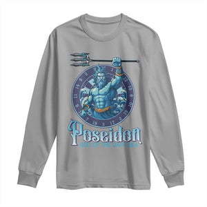 Ancient Greek Mythology Poseidon Dartist Long Sleeve Shirt God Of The Dart Sea Trident TS12 Sport Gray Print Your Wear