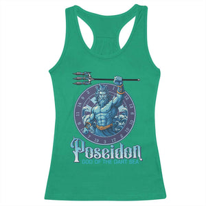 Ancient Greek Mythology Poseidon Dartist Racerback Tank Top God Of The Dart Sea Trident TS12 Irish Green Print Your Wear