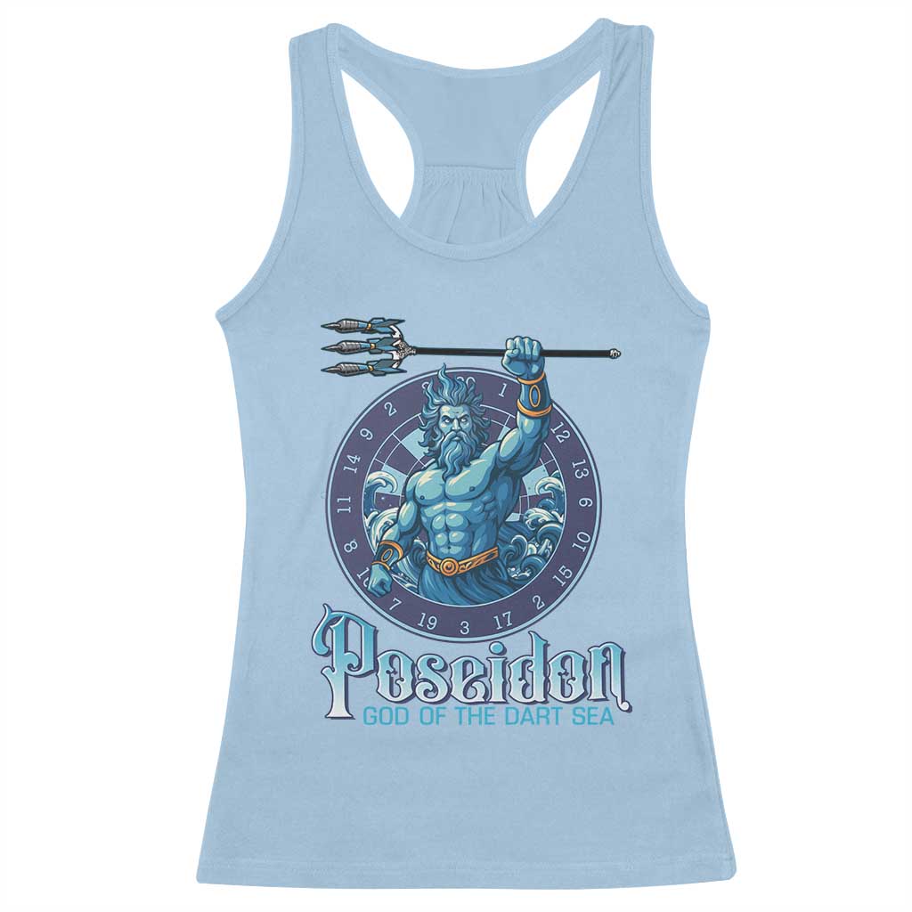 Ancient Greek Mythology Poseidon Dartist Racerback Tank Top God Of The Dart Sea Trident TS12 Light Blue Print Your Wear