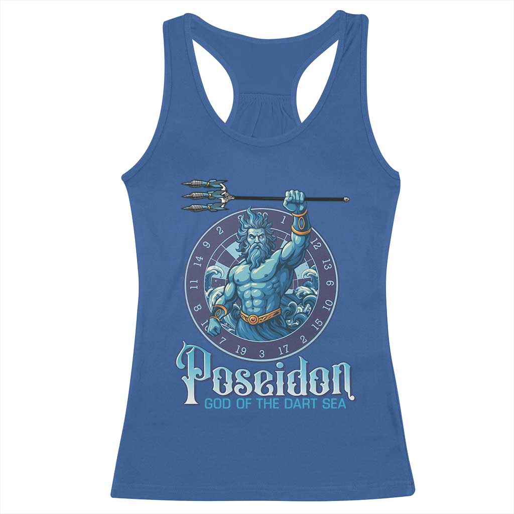 Ancient Greek Mythology Poseidon Dartist Racerback Tank Top God Of The Dart Sea Trident TS12 Royal Blue Print Your Wear