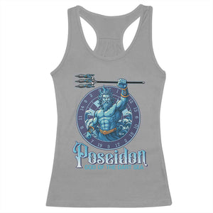 Ancient Greek Mythology Poseidon Dartist Racerback Tank Top God Of The Dart Sea Trident TS12 Sport Gray Print Your Wear