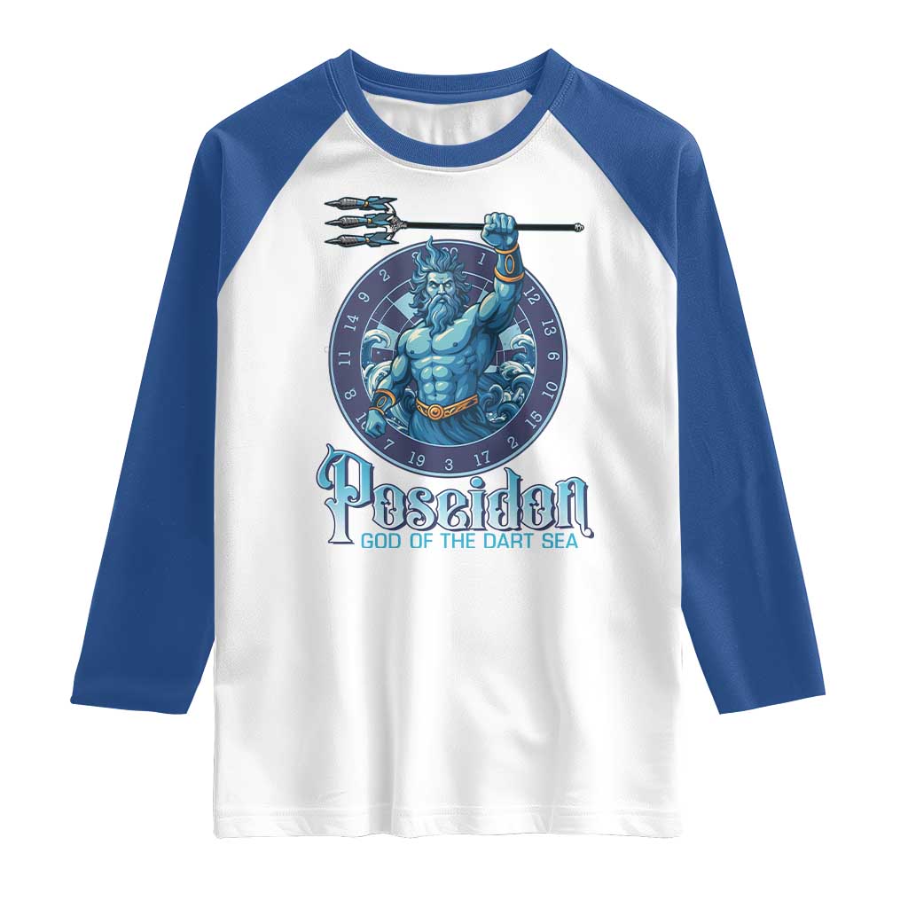 Ancient Greek Mythology Poseidon Dartist Raglan Shirt God Of The Dart Sea Trident TS12 White Royal Print Your Wear
