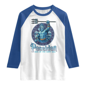 Ancient Greek Mythology Poseidon Dartist Raglan Shirt God Of The Dart Sea Trident TS12 White Royal Print Your Wear