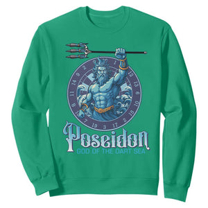 Ancient Greek Mythology Poseidon Dartist Sweatshirt God Of The Dart Sea Trident TS12 Irish Green Print Your Wear