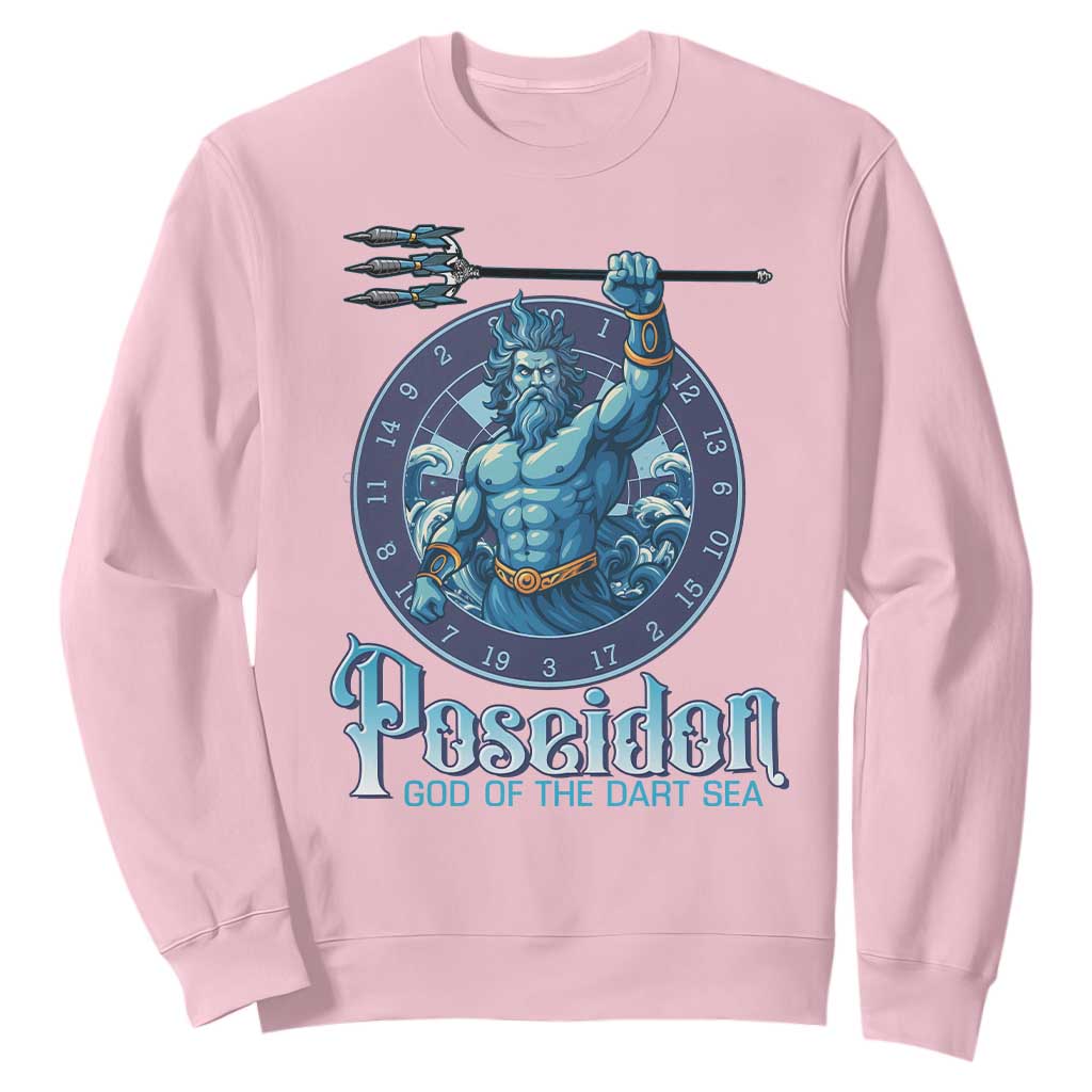 Ancient Greek Mythology Poseidon Dartist Sweatshirt God Of The Dart Sea Trident TS12 Light Pink Print Your Wear