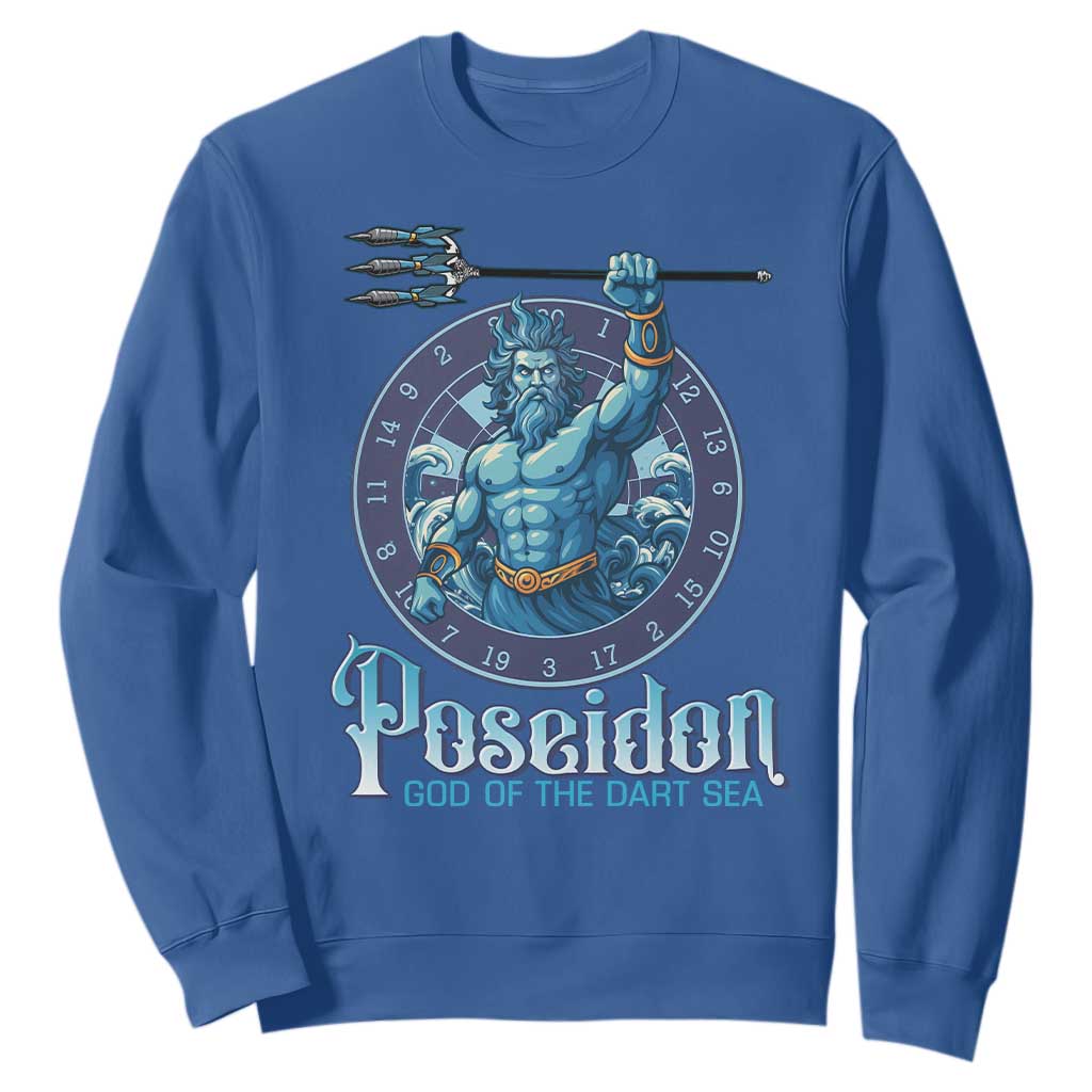 Ancient Greek Mythology Poseidon Dartist Sweatshirt God Of The Dart Sea Trident TS12 Royal Blue Print Your Wear