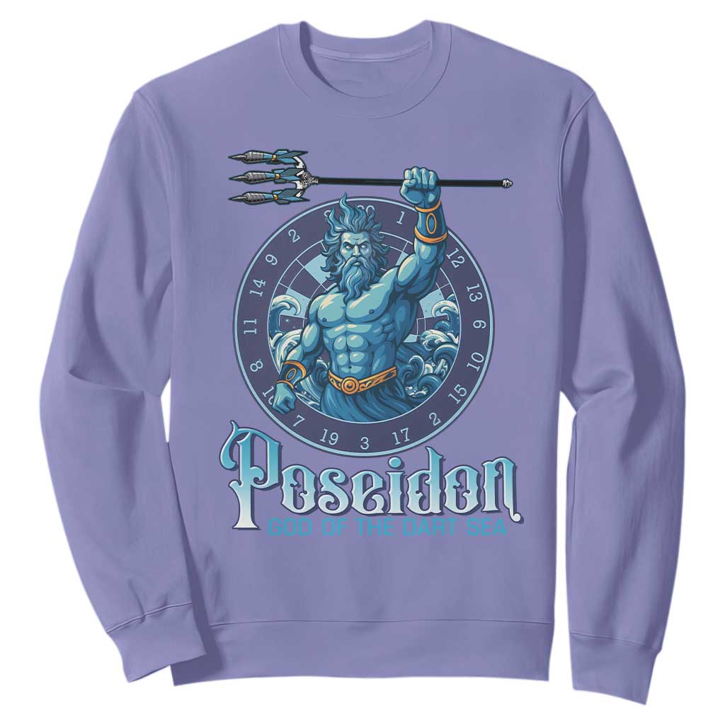Ancient Greek Mythology Poseidon Dartist Sweatshirt God Of The Dart Sea Trident TS12 Violet Print Your Wear