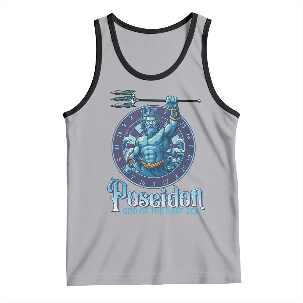 Ancient Greek Mythology Poseidon Dartist Tank Top God Of The Dart Sea Trident TS12 Athletic Heather Black Print Your Wear