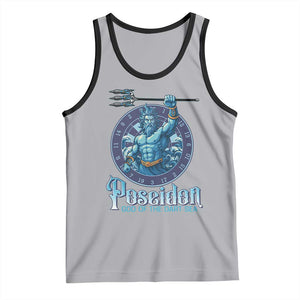Ancient Greek Mythology Poseidon Dartist Tank Top God Of The Dart Sea Trident TS12 Athletic Heather Black Print Your Wear
