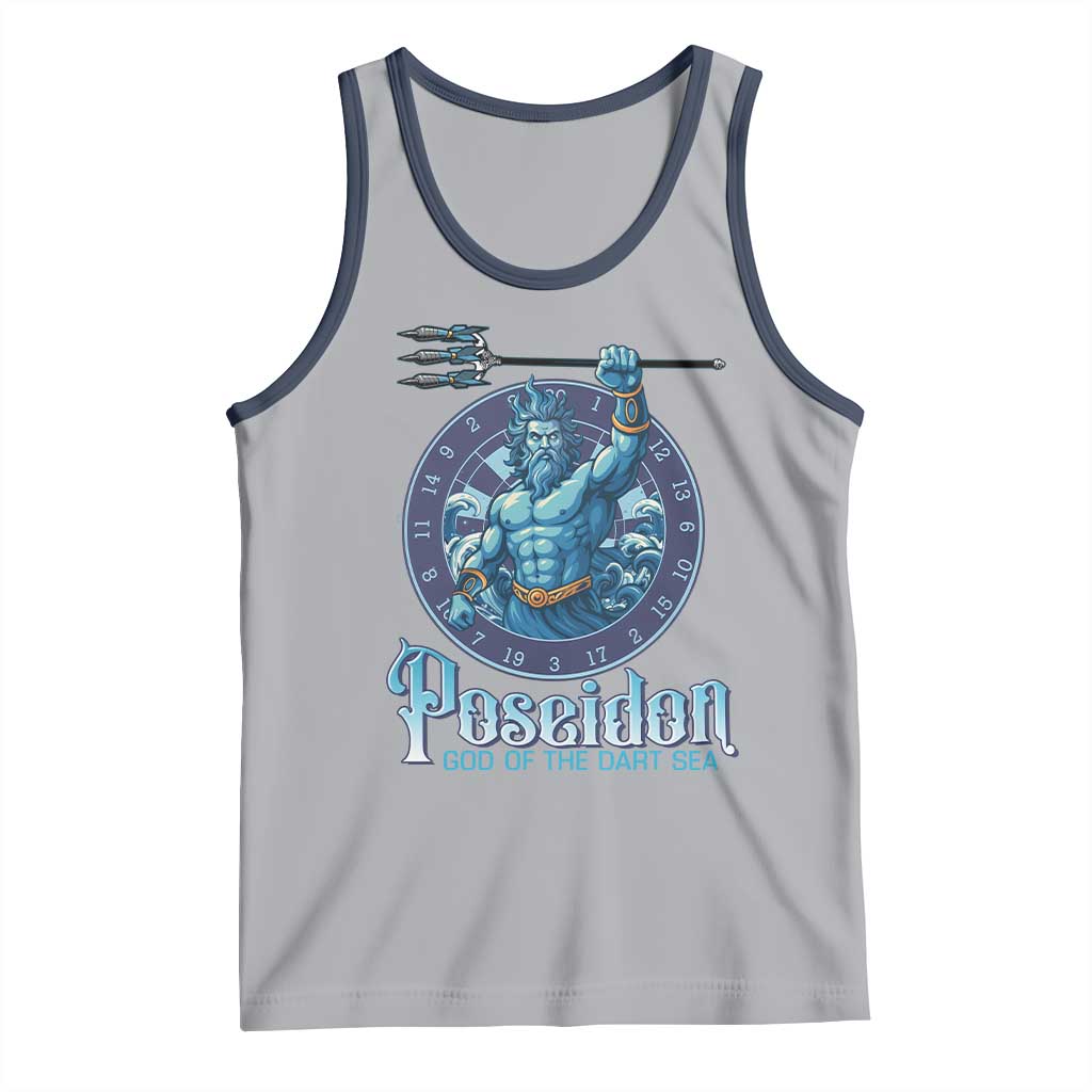Ancient Greek Mythology Poseidon Dartist Tank Top God Of The Dart Sea Trident TS12 Athletic Heather Navy Print Your Wear