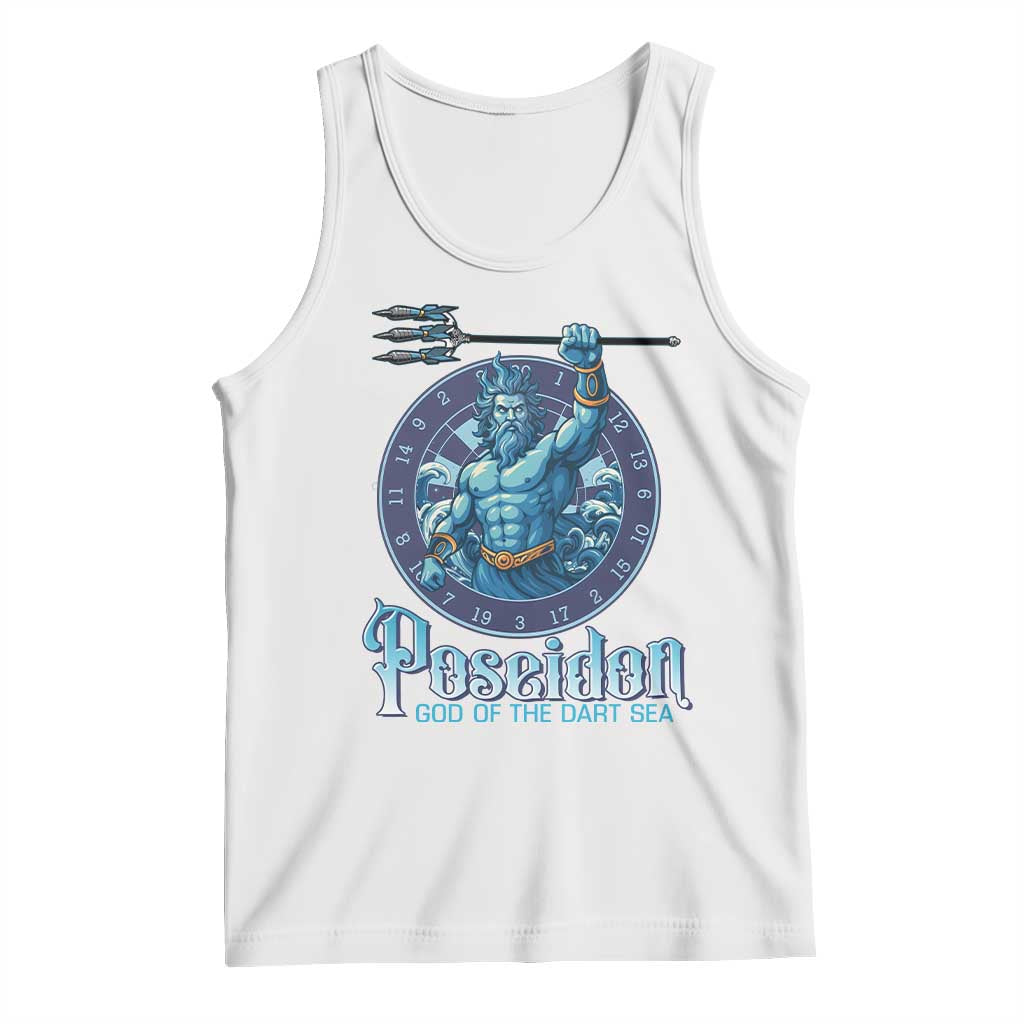 Ancient Greek Mythology Poseidon Dartist Tank Top God Of The Dart Sea Trident TS12 White Print Your Wear