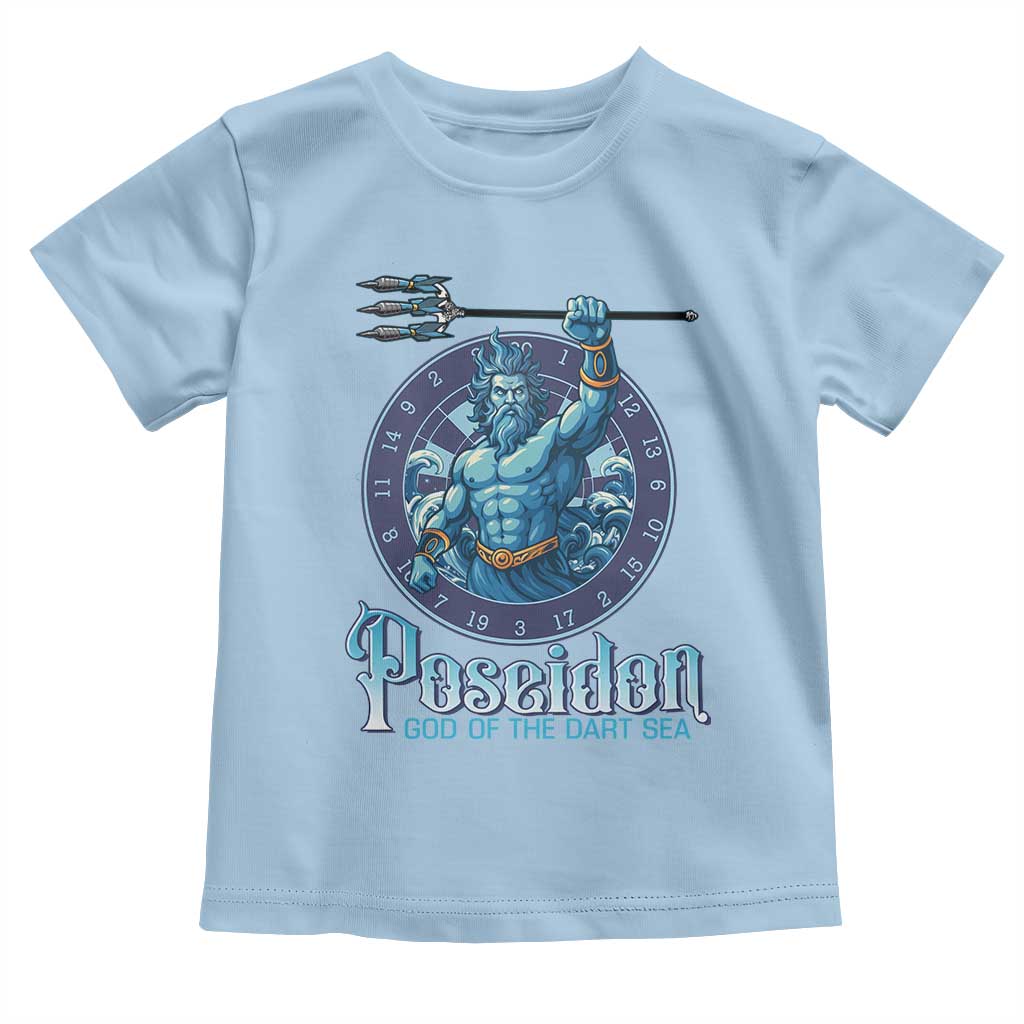 Ancient Greek Mythology Poseidon Dartist Toddler T Shirt God Of The Dart Sea Trident TS12 Light Blue Print Your Wear