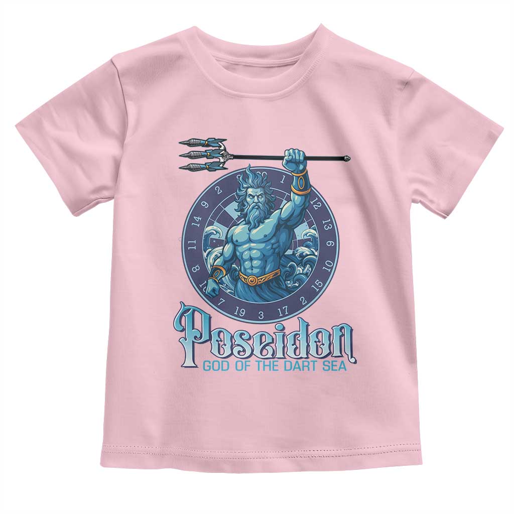 Ancient Greek Mythology Poseidon Dartist Toddler T Shirt God Of The Dart Sea Trident TS12 Light Pink Print Your Wear