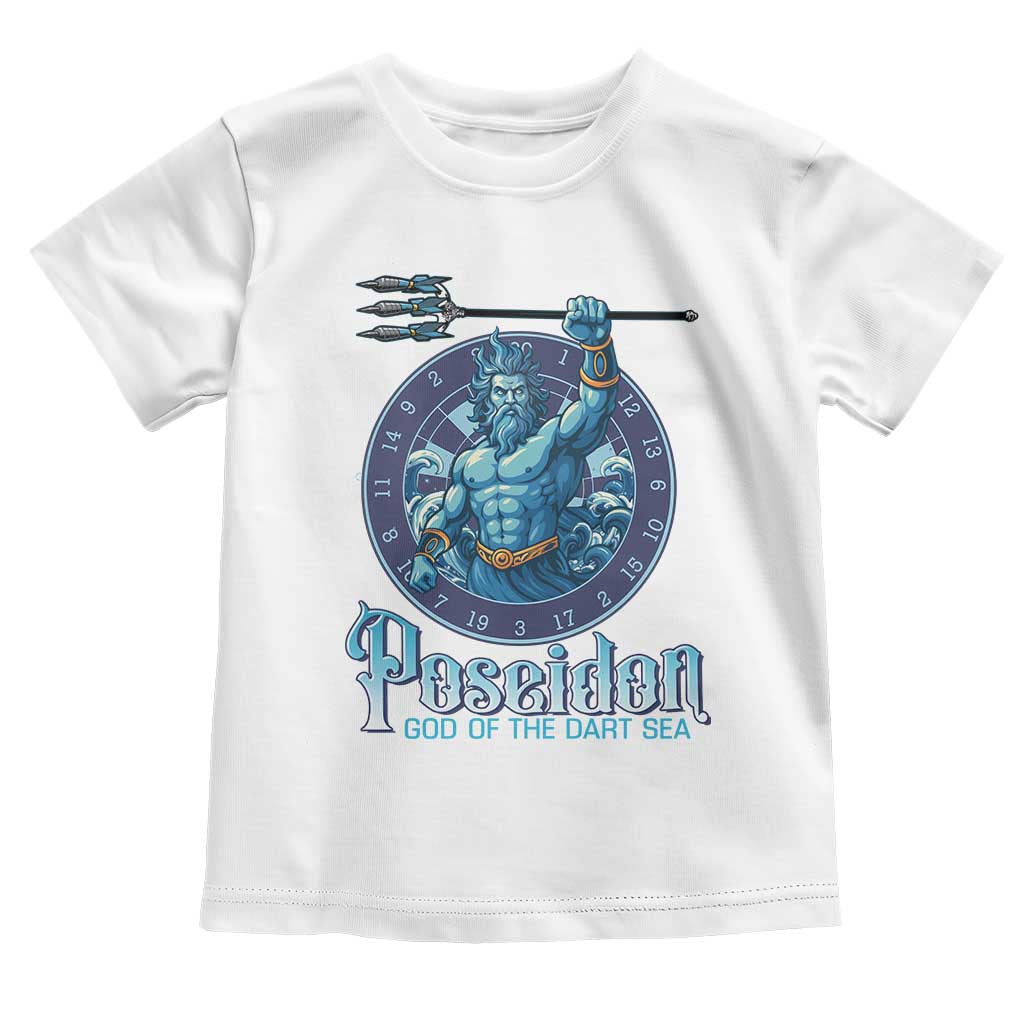 Ancient Greek Mythology Poseidon Dartist Toddler T Shirt God Of The Dart Sea Trident TS12 White Print Your Wear